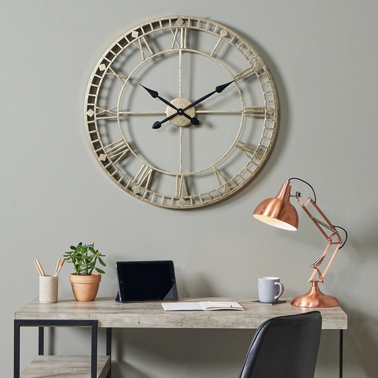 Antique Metal Round Wall Clock