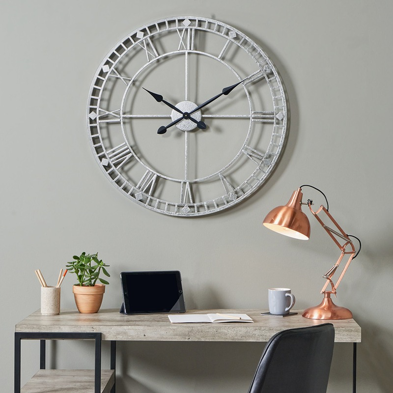 Antique Metal Round Wall Clock