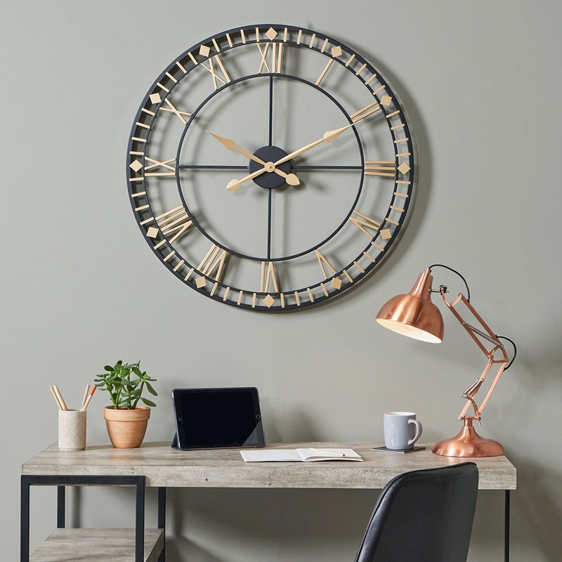 Antique Metal Round Wall Clock