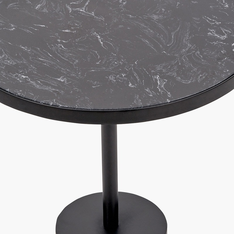 Enzo Black Marble Side Table