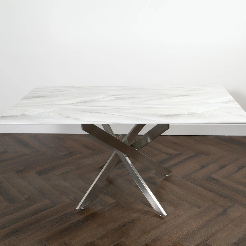 Marble Glass Rectangle Dining Table