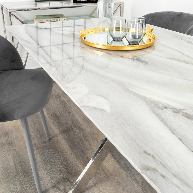 Marble Glass Rectangle Dining Table