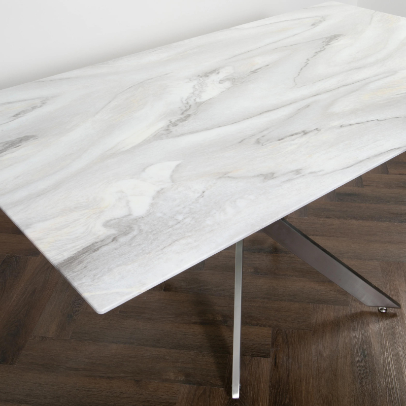 Marble Glass Rectangle Dining Table