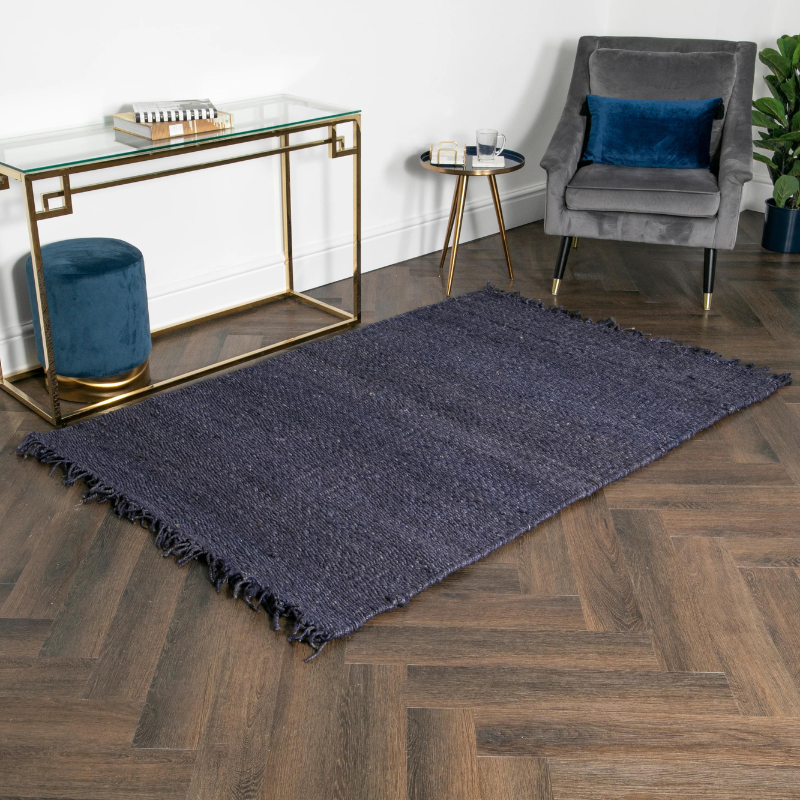 Chunky Navy Jute Rug