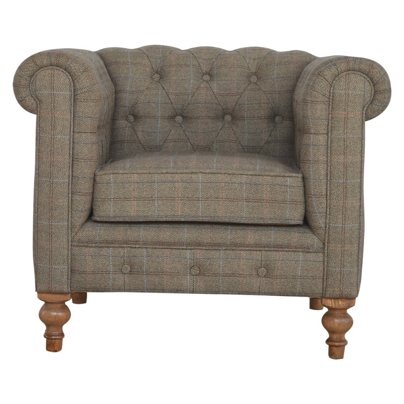 Chesterfield Multi Tweed Armchair