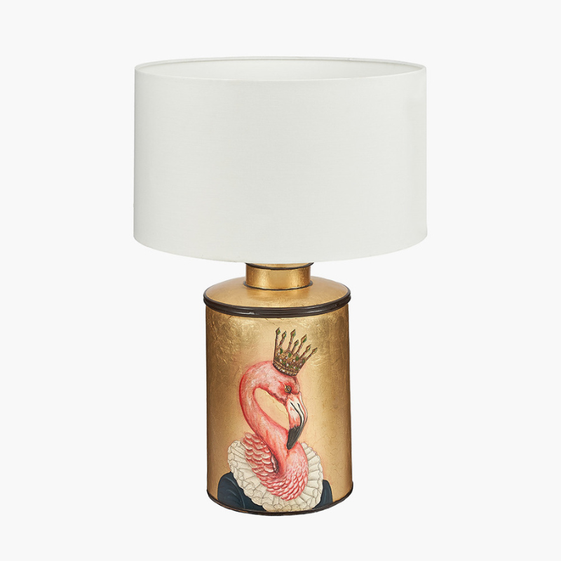 Flamingo Gold Hand Painted Metal Table Lamp