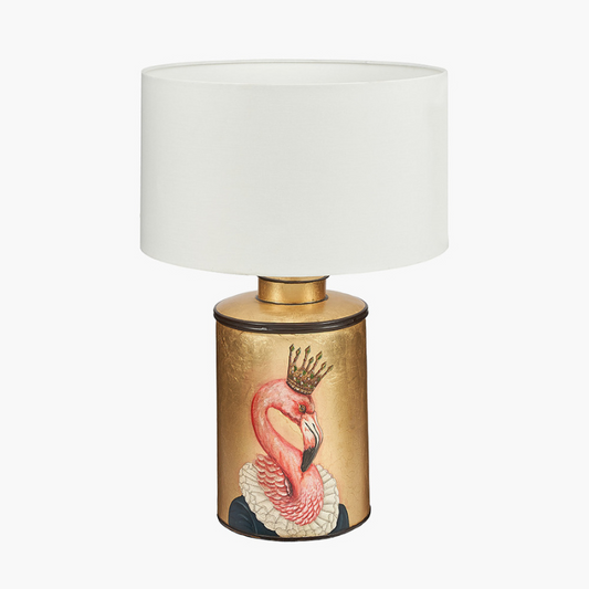 Flamingo Gold Hand Painted Metal Table Lamp
