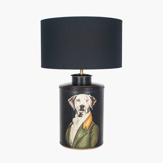 Pointer Black Hand Painted Dog Table Lamp