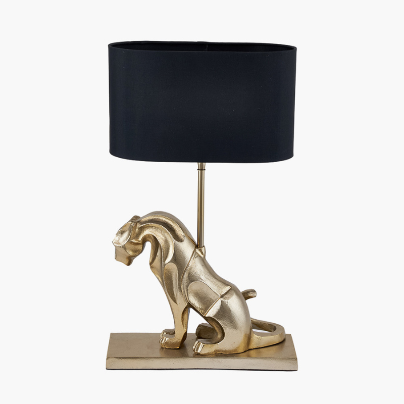 Osa Shiny Gold Metal Jaguar Table Lamp