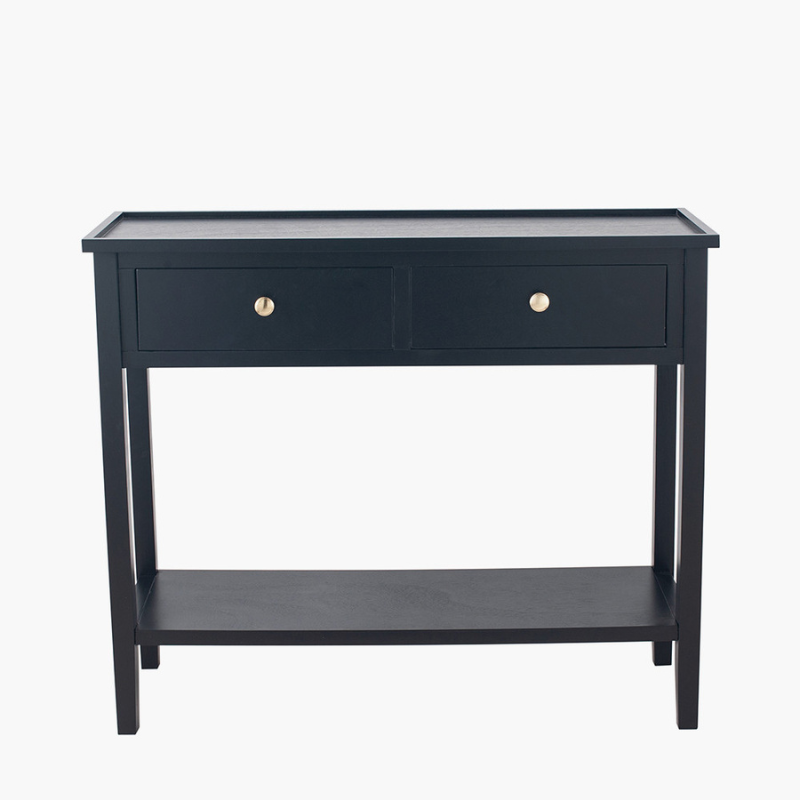 Chelmsford Black 2 Drawer Console Table