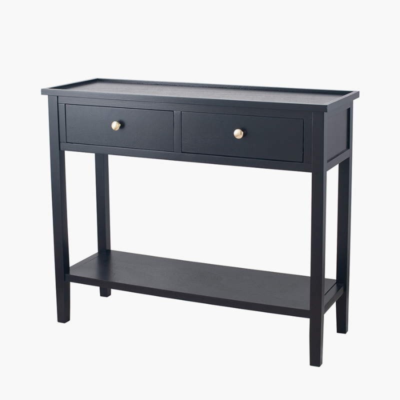 Chelmsford Black 2 Drawer Console Table