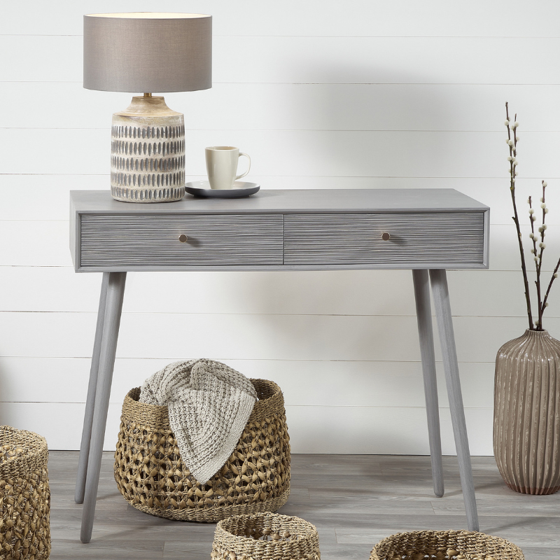 Chaya Dark Grey 2 Drawer Console Table