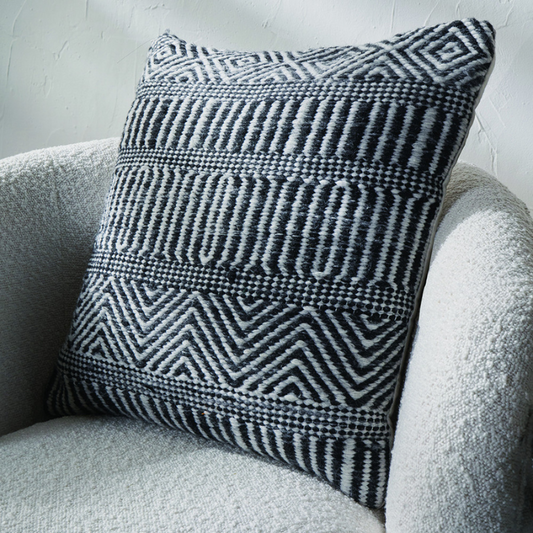 Black and White Inca Design Scatter Cushion