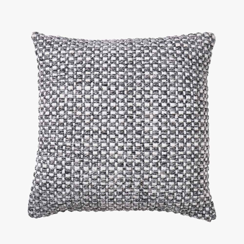 Graphite and White Basket Weave Design Scatter Cushion