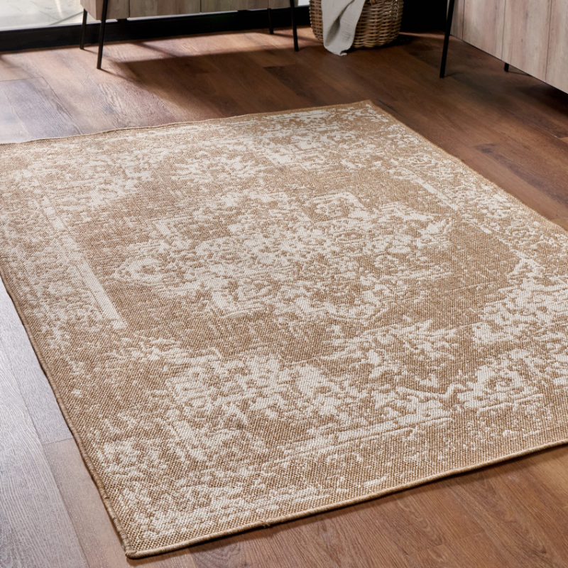 Natural and White Vintage Design Rug