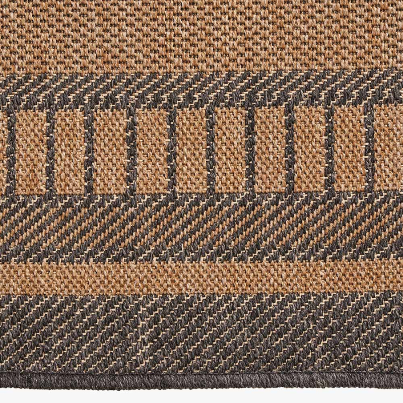 Natural and Black Border Design Rug