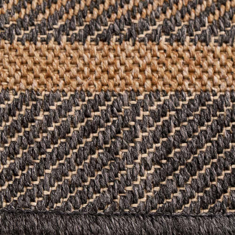 Natural and Black Border Design Rug