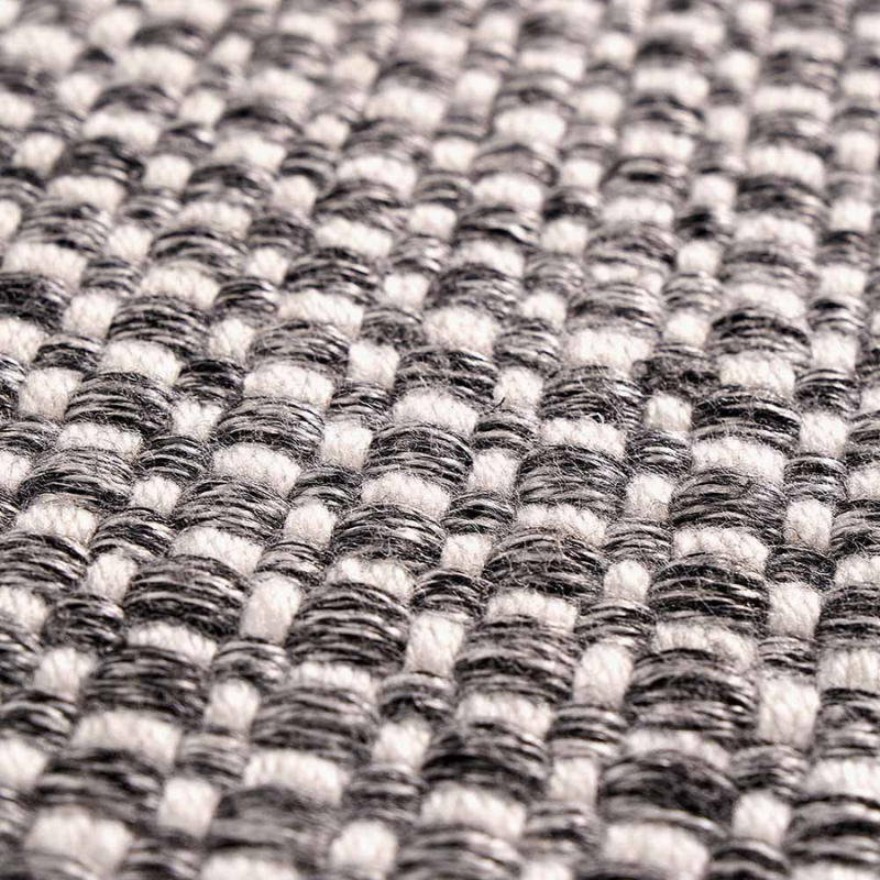 Graphite and White Basket Weave Design Rug