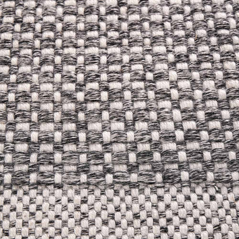 Graphite and White Basket Weave Design Rug