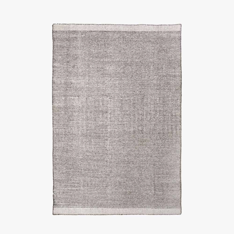 Graphite and White Basket Weave Design Rug