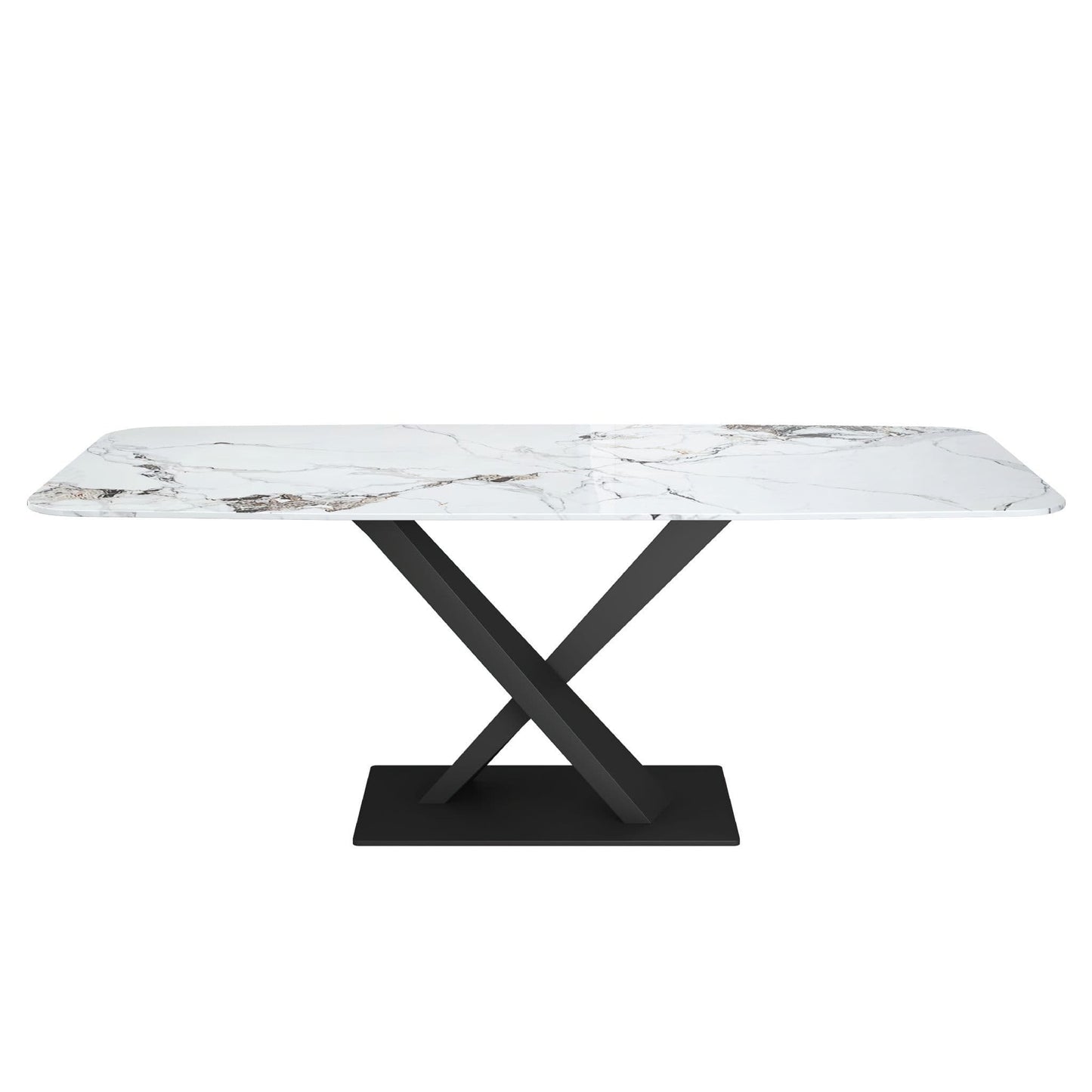 Alakananda White Sintered Stone Dining Table